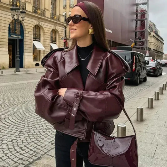 Bordeaux Leather Jacket