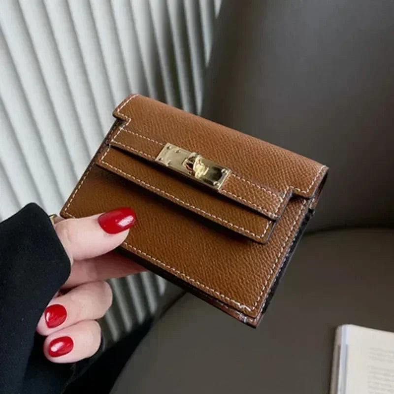 Genuine leather mini wallet