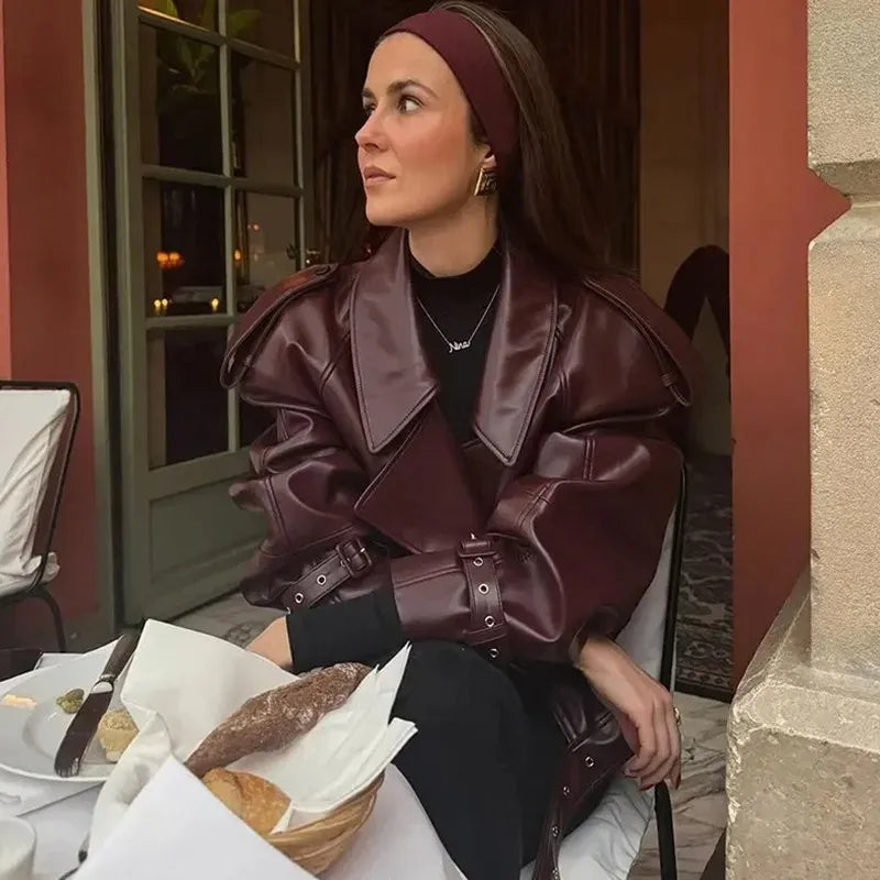 Bordeaux Leather Jacket