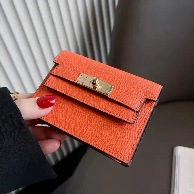 Genuine leather mini wallet