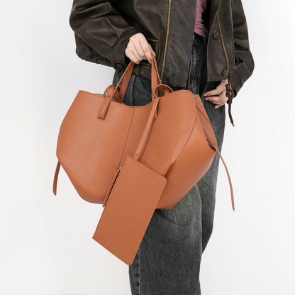 Posh leather shopper bag